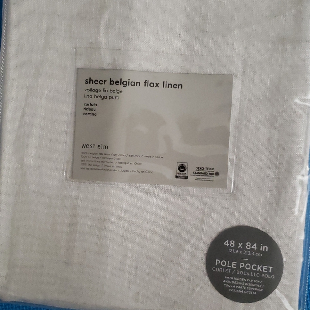 🎉 LAST SET!!!West Elm Sheer belgian flax curtains - Picture 5 of 5